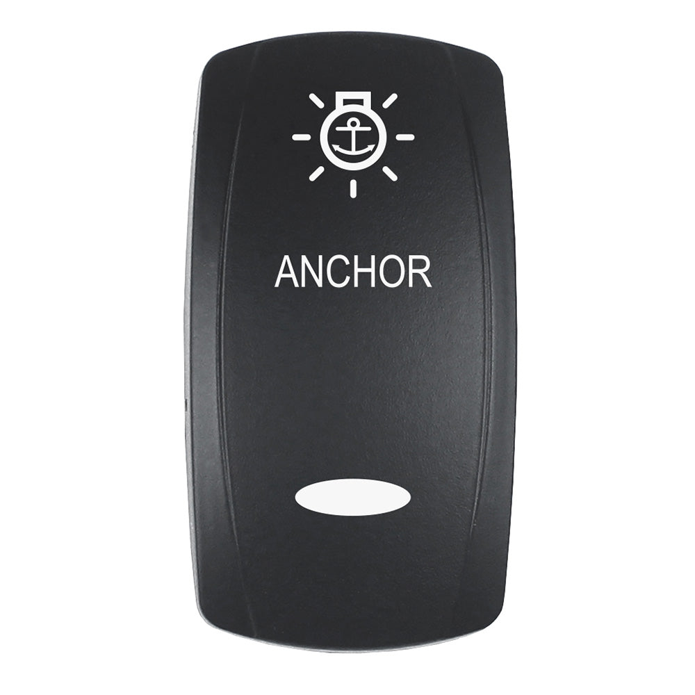 Pacer Actuator - 'ANCHOR' f/V Series Contura Switches - Black - Laser Etched (Top/Bottom Light) EV2LE-ANC — Quality Boat Parts