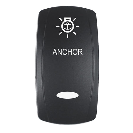 Pacer Actuator - 'ANCHOR' f/V Series Contura Switches - Black - Laser Etched (Top/Bottom Light) EV2LE-ANC — Quality Boat Parts