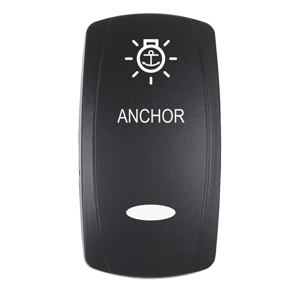 Pacer Actuator - 'ANCHOR' f/V Series Contura Switches - Black - Laser Etched (Top/Bottom Light) EV2LE-ANC — Quality Boat Parts