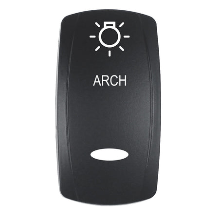 Pacer Actuator - 'ARCH' f/V Series Contura Switches - Black - Laser Etched (Top/Bottom Light) EV2LE-ARCH — Quality Boat Parts