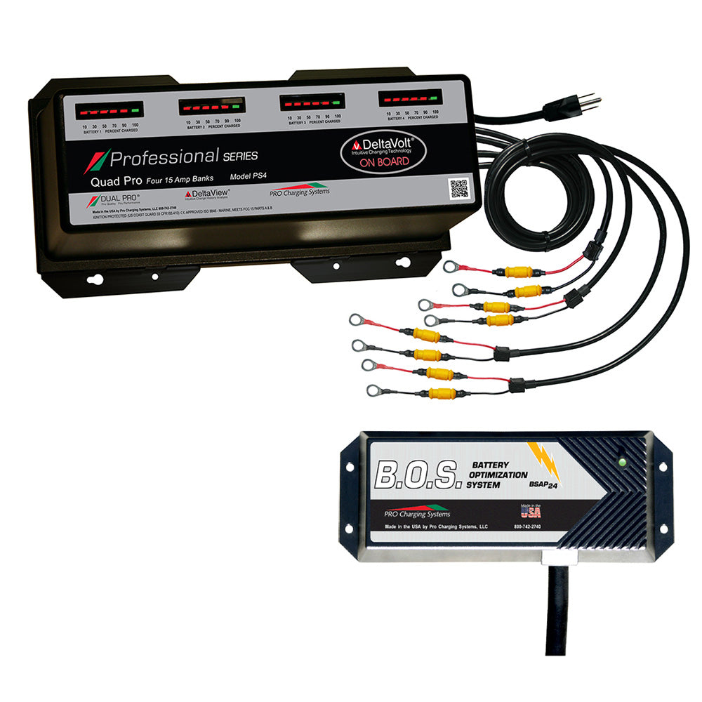 Dual Pro PS4 4 Bank Battery Charger w/ 2 Bank B.O.S. PS4/BOS12V2 — Quality Boat Parts