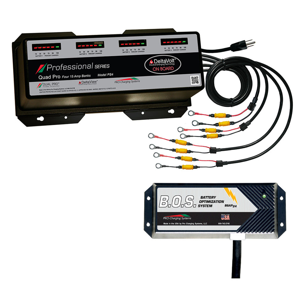 Dual Pro PS4 4 Bank Battery Charger w/ 2 Bank B.O.S. PS4/BOS12V2 — Quality Boat Parts