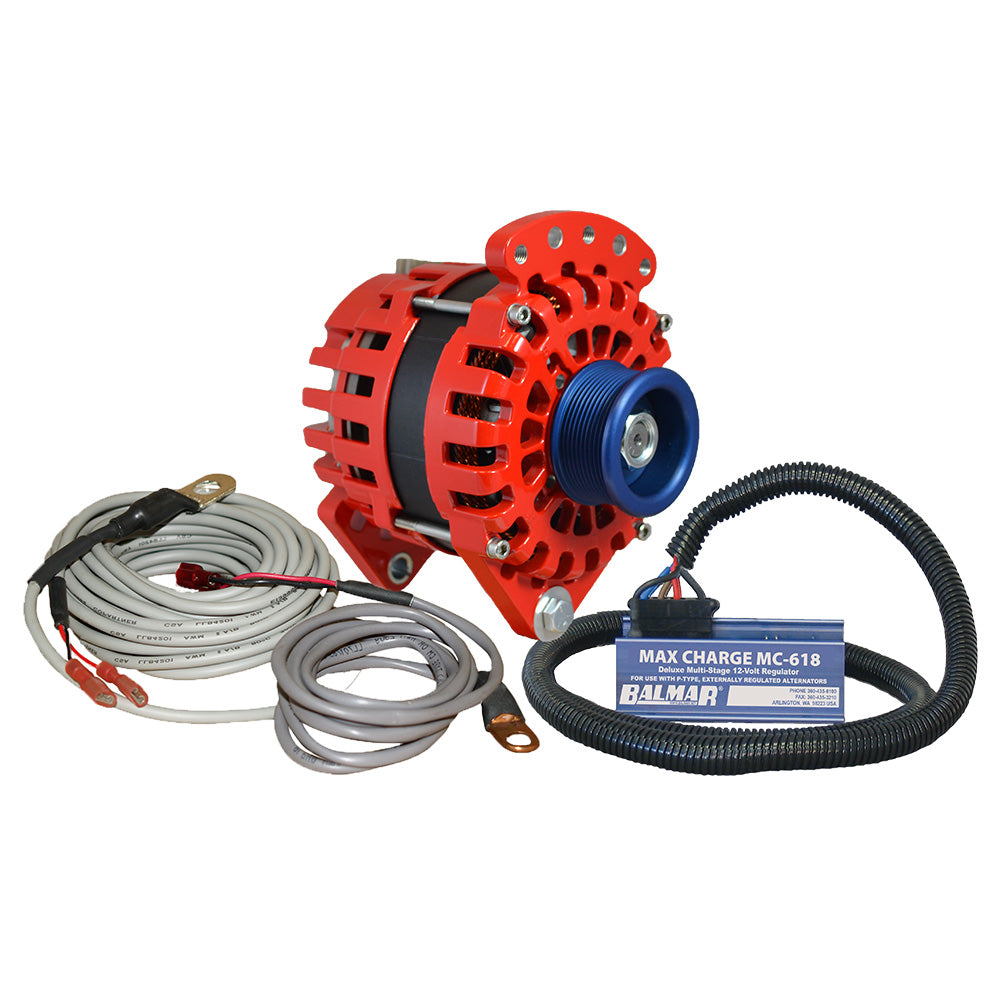Balmar Alternator 170 AMP Kit 12V 3.15" Dual Foot Saddle J10 Pulley Regulator & Temp Sensor XT-CR-170-J10-KIT — Quality Boat Parts