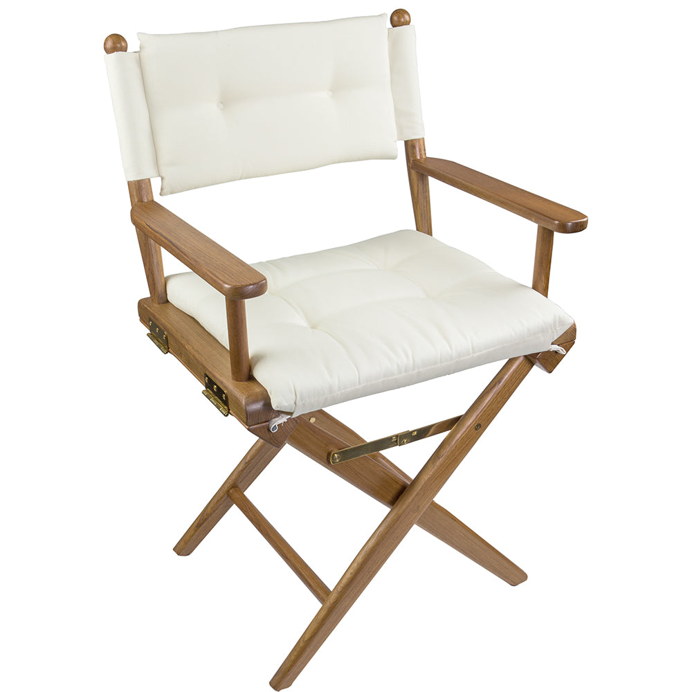 Whitecap Director's Chair w/Cream Cushion - Teak 61043 — Quality Boat Parts