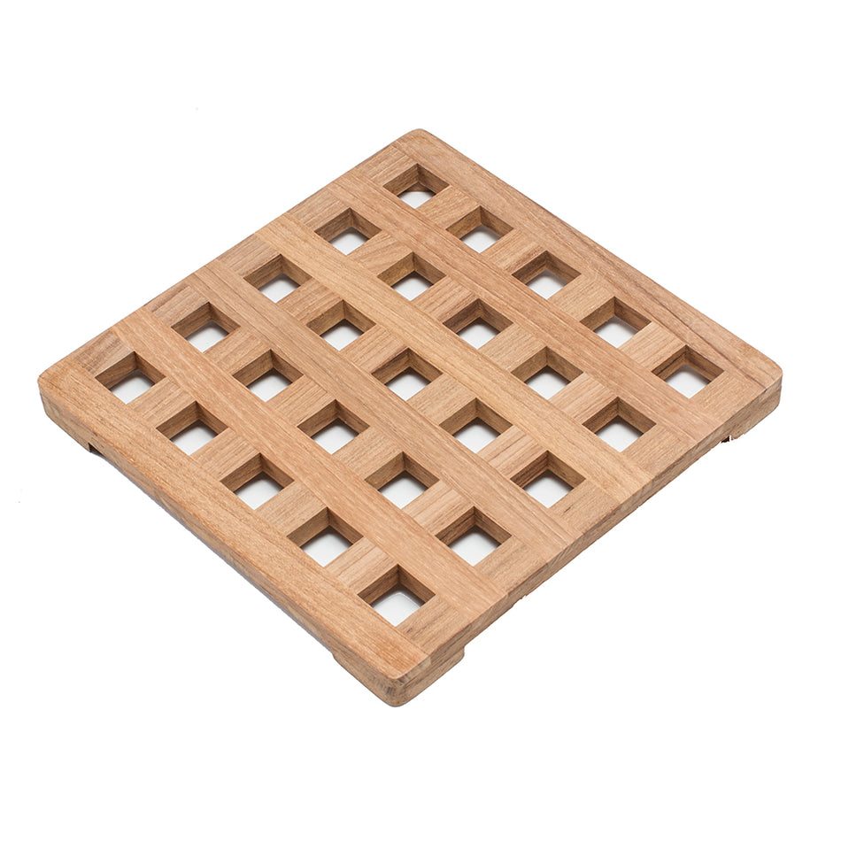 Whitecap Teak Large Square Trivet - 8" 62421 — Quality Boat Parts