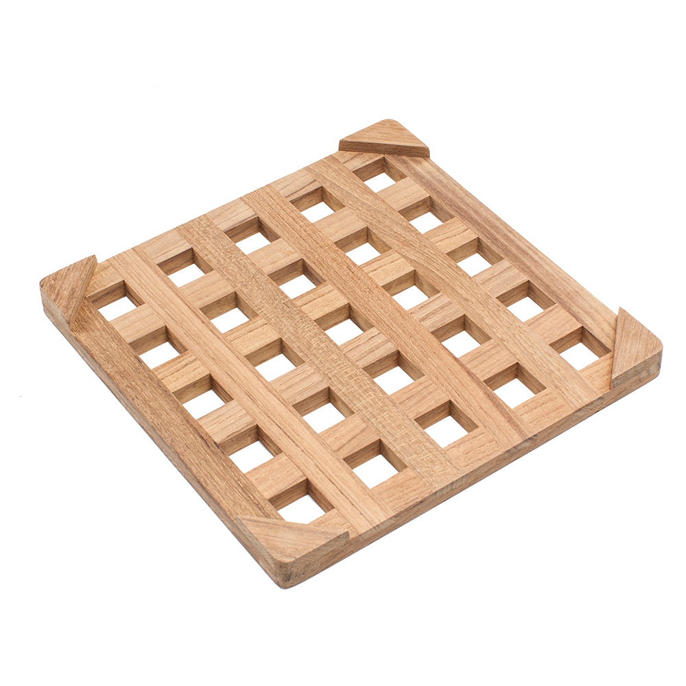 Whitecap Teak Large Square Trivet - 8" 62421 — Quality Boat Parts