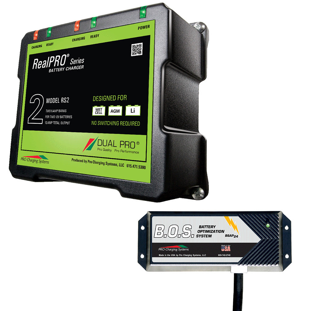 Dual Pro RS2 2 Bank Battery Charger w/2 Bank B.O.S. RS2/BOS12V2 — Quality Boat Parts