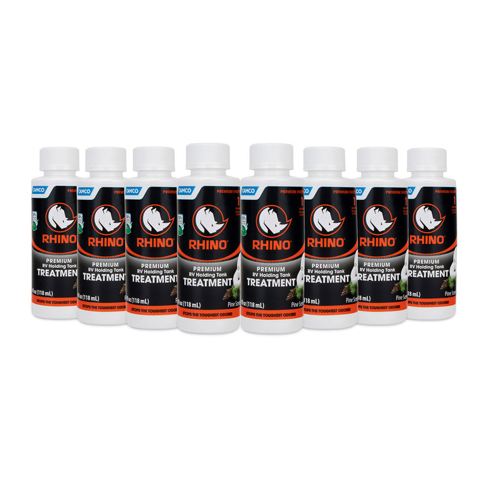 Camco Rhino Premium RV Holding Tank Treatment - 8 Single 4oz Bottles 41511 — Quality Boat Parts