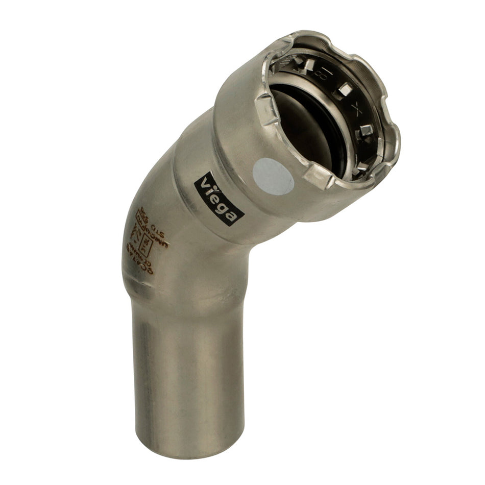 Viega MegaPress 316 FKM 3/4" 45 Degree Street Elbow 91790 — Quality Boat Parts