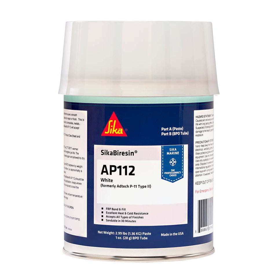 Sika SikaBiresin® AP112 White Quart BPO Hardener Required 609802 — Quality Boat Parts