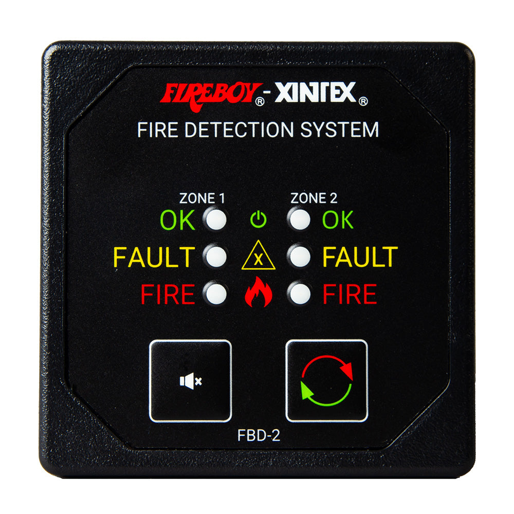 Fireboy-Xintex Two Zone Detection & Alarm Panel - 2-5/8" Display - 12/24V DC FBD-2-R — Quality Boat Parts
