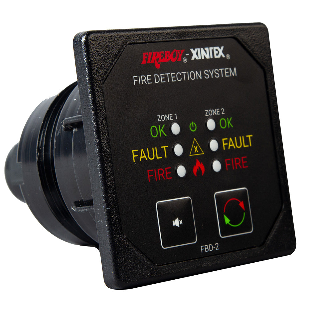 Fireboy-Xintex Two Zone Detection & Alarm Panel - 2-5/8" Display - 12/24V DC FBD-2-R — Quality Boat Parts