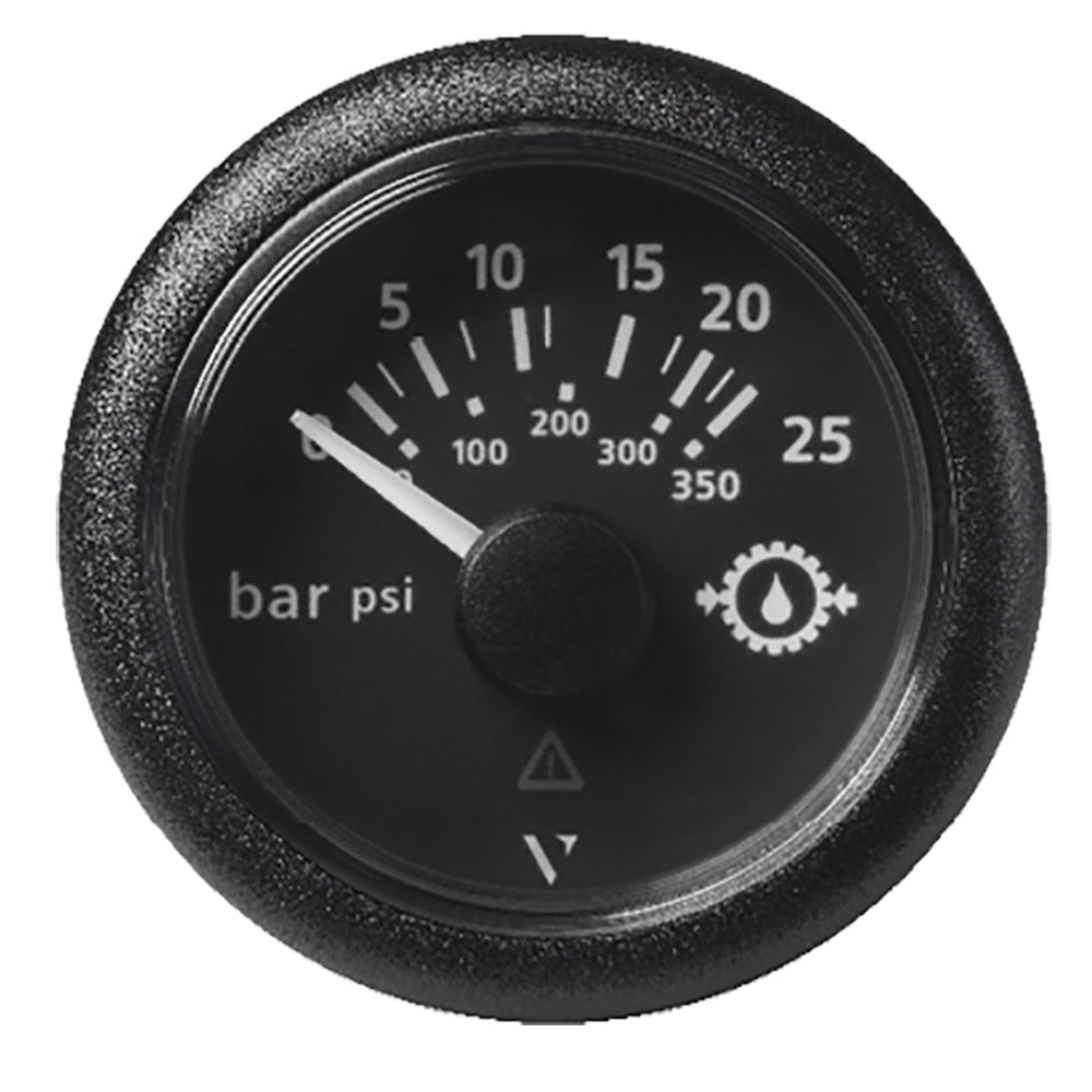 Veratron 52MM (2-1/16") ViewLine Transmission Oil Pressure 25 Bar/350 PSI - Black Dial & Round Bezel A2C59514136 — Quality Boat Parts