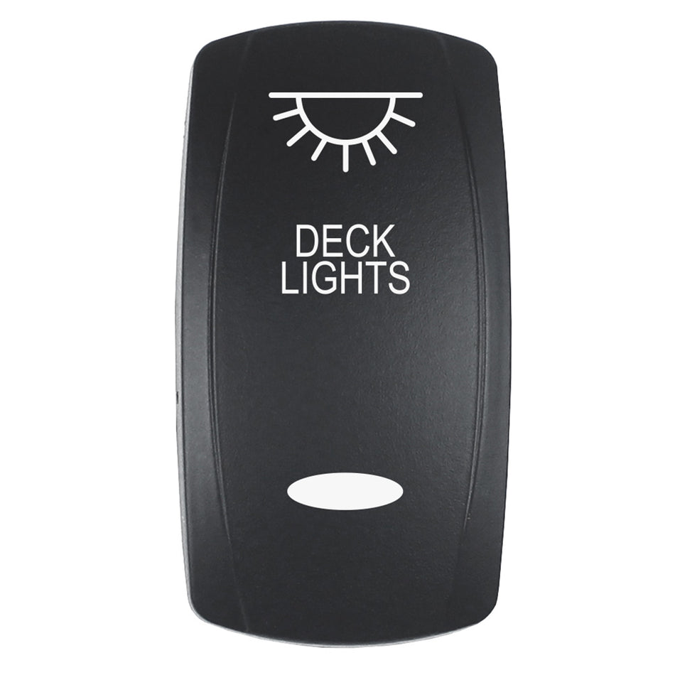 Pacer Actuator - 'DECK LIGHTS' f/V Series Contura Switches - Black - Laser Etched (Top/Bottom Light) EV2LE-DECK — Quality Boat Parts