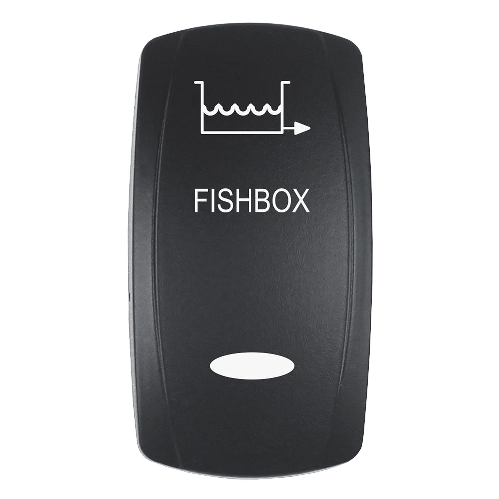 Pacer Actuator - 'FISHBOX' f/V Series Contura Switches - Black - Laser Etched (Top/Bottom Light) EV2LE-FBX — Quality Boat Parts
