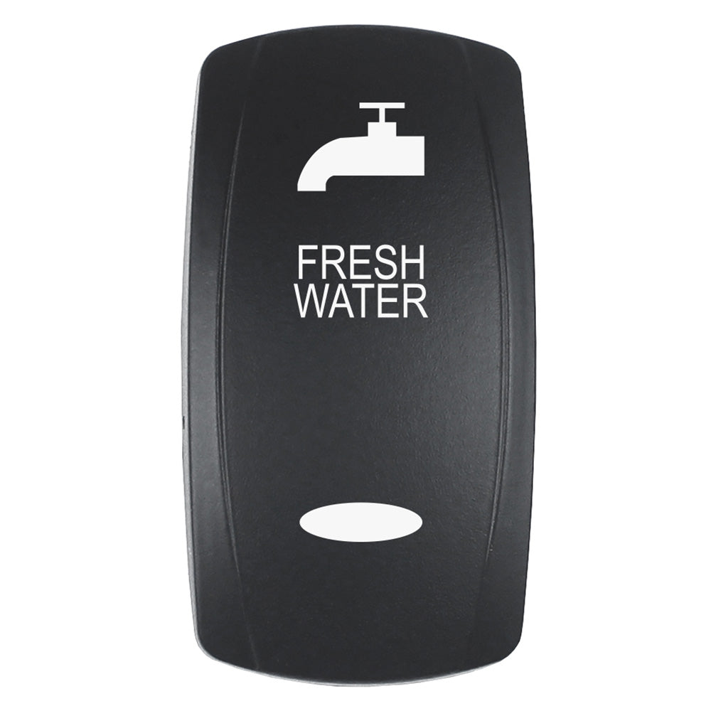 Pacer Actuator - 'FRESH WATER' f/V Series Contura Switches - Black - Laser Etched (Top/Bottom Light) EV2LE-FRSH — Quality Boat Parts