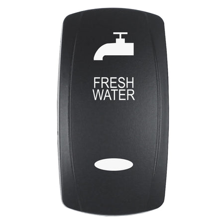 Pacer Actuator - 'FRESH WATER' f/V Series Contura Switches - Black - Laser Etched (Top/Bottom Light) EV2LE-FRSH — Quality Boat Parts