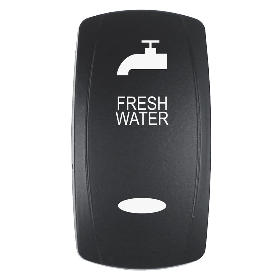 Pacer Actuator - 'FRESH WATER' f/V Series Contura Switches - Black - Laser Etched (Top/Bottom Light) EV2LE-FRSH — Quality Boat Parts