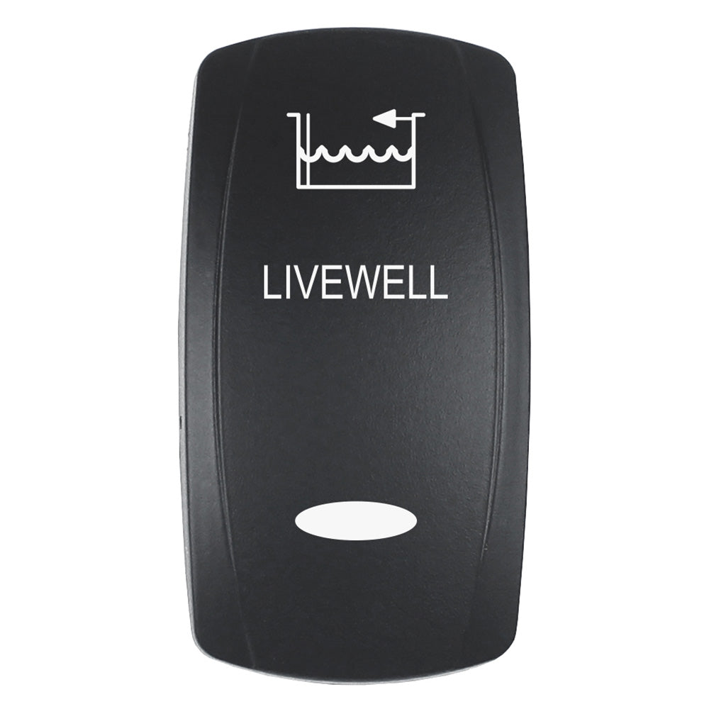 Pacer Actuator - 'LIVEWELL' f/V Series Contura Switches - Black - Laser Etched (Top/Bottom Light) EV2LE-LVWL — Quality Boat Parts