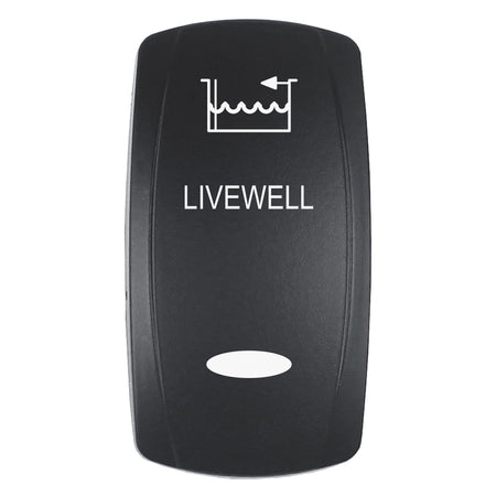 Pacer Actuator - 'LIVEWELL' f/V Series Contura Switches - Black - Laser Etched (Top/Bottom Light) EV2LE-LVWL — Quality Boat Parts