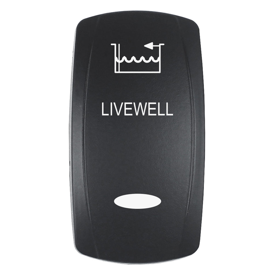Pacer Actuator - 'LIVEWELL' f/V Series Contura Switches - Black - Laser Etched (Top/Bottom Light) EV2LE-LVWL — Quality Boat Parts