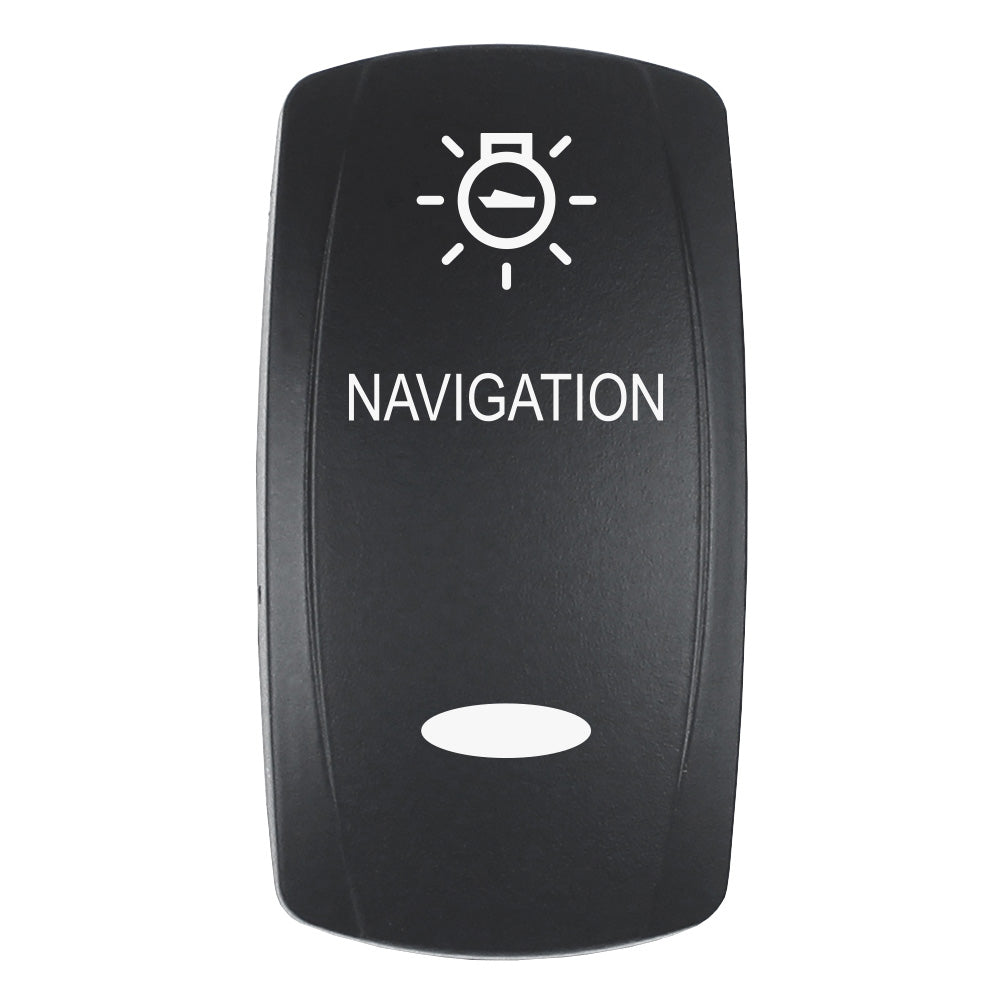 Pacer Actuator - 'NAVIGATION' f/V Series Contura Switches - Black - Laser Etched (Top/Bottom Light) EV2LE-NAV — Quality Boat Parts