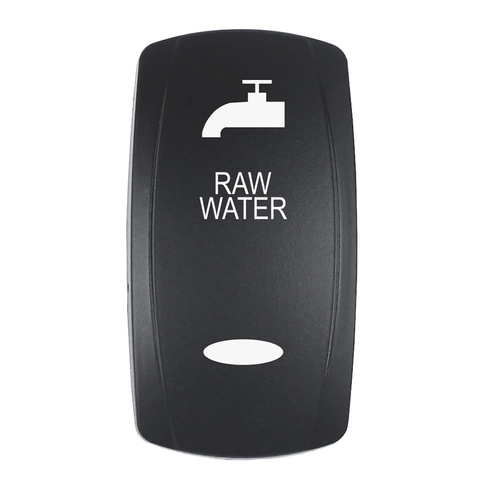 Pacer Actuator - 'RAW WATER' f/V Series Contura Switches - Black - Laser Etched (Top/Bottom Light) EV2LE-RAW — Quality Boat Parts