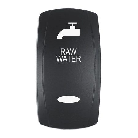 Pacer Actuator - 'RAW WATER' f/V Series Contura Switches - Black - Laser Etched (Top/Bottom Light) EV2LE-RAW — Quality Boat Parts