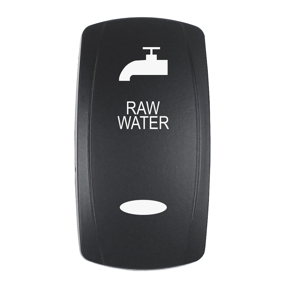 Pacer Actuator - 'RAW WATER' f/V Series Contura Switches - Black - Laser Etched (Top/Bottom Light) EV2LE-RAW — Quality Boat Parts
