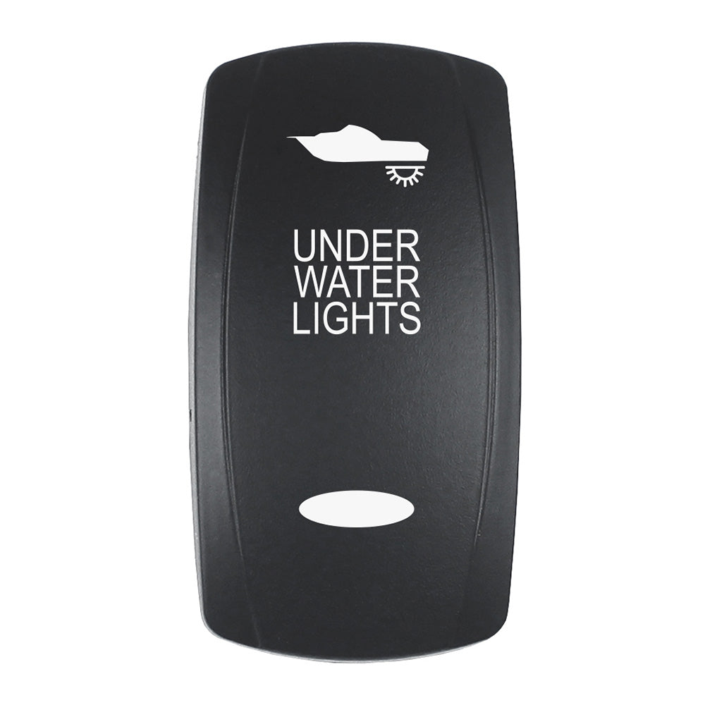 Pacer Actuator - 'UNDER WATER LIGHTS' f/V Series Contura Switches - Black - Laser Etched (Top/Bottom Light) EV2LE-UW — Quality Boat Parts