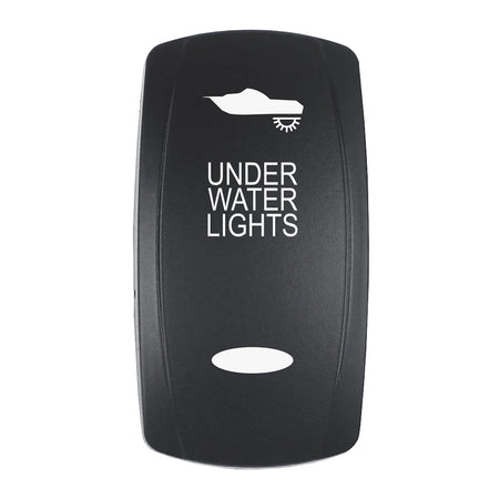 Pacer Actuator - 'UNDER WATER LIGHTS' f/V Series Contura Switches - Black - Laser Etched (Top/Bottom Light) EV2LE-UW — Quality Boat Parts