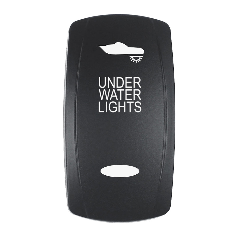 Pacer Actuator - 'UNDER WATER LIGHTS' f/V Series Contura Switches - Black - Laser Etched (Top/Bottom Light) EV2LE-UW — Quality Boat Parts