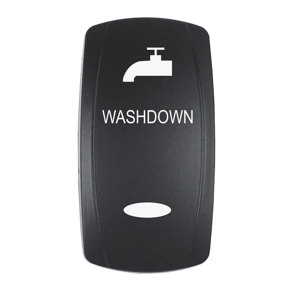 Pacer Actuator - 'WASHDOWN' f/V Series Contura Switches - Black - Laser Etched (Top/Bottom Light) EV2LE-WSHDWN — Quality Boat Parts