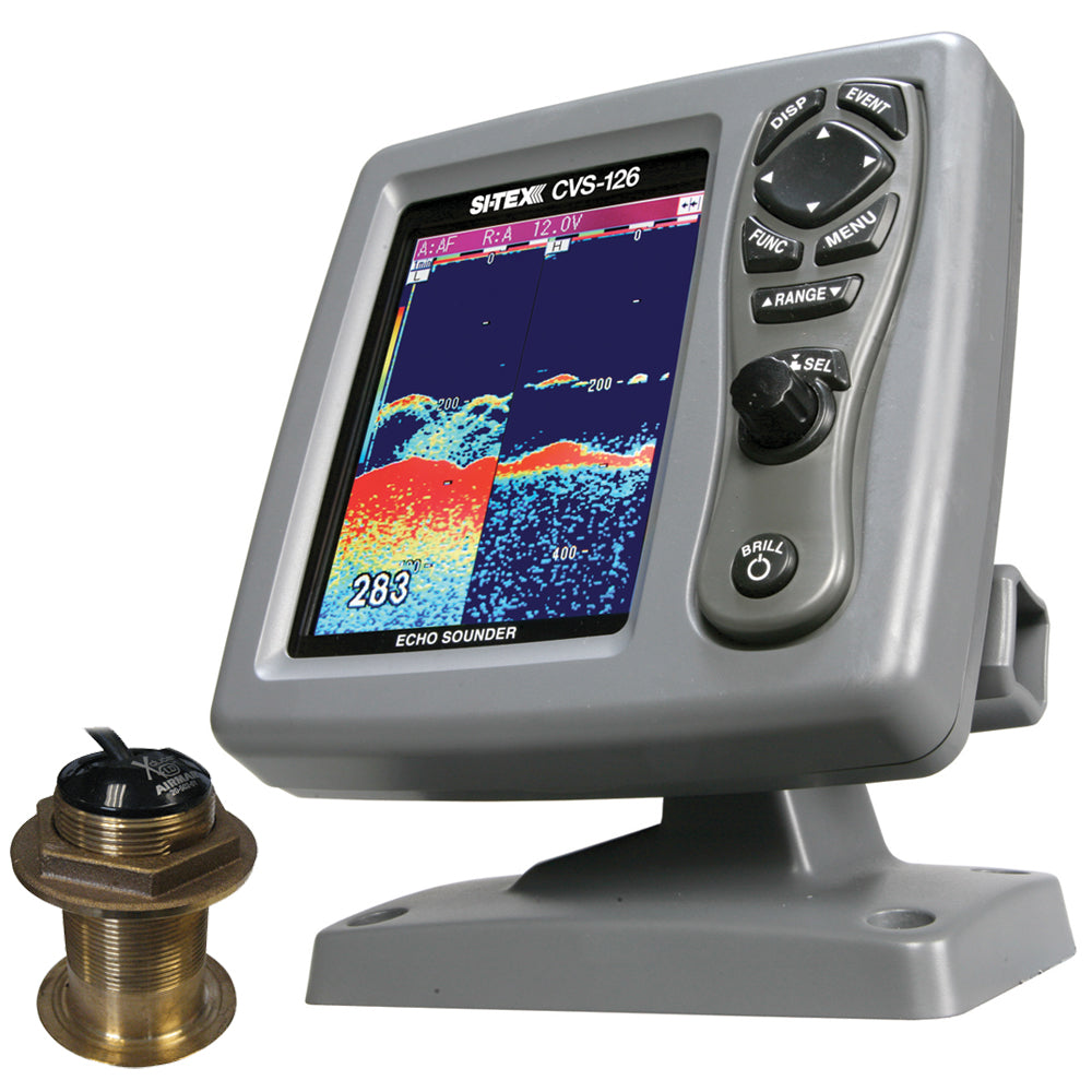 SI-TEX CVS-126 Dual Frequency Color Echo Sounder w/B60 12° Transducer B-60-12-CX CVS-1266012 — Quality Boat Parts