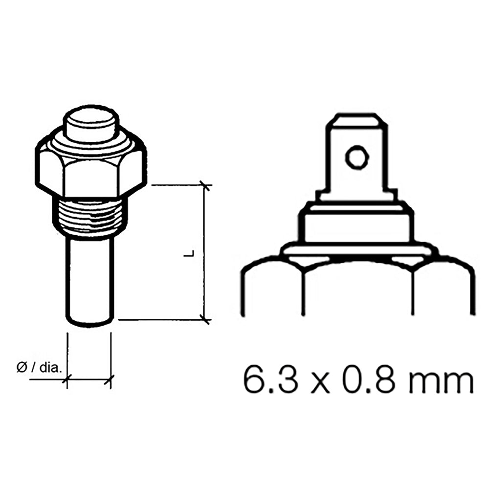 Veratron Engine Oil Temperature Sensor - Single Pole, Common Ground - 50-150°C/120-300°F - 6/24V - M14 x 1.5 Thread 323-801-004-002N — Quality Boat Parts
