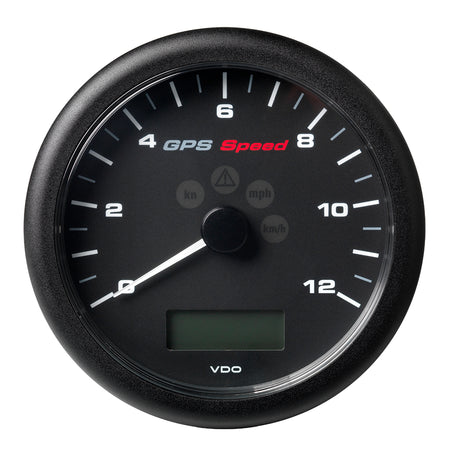 Veratron 4-1/4" (110MM) ViewLine GPS Speedometer 0-12 KNOTS/KMH/MPH - 8 to 16V Black Dial & Bezel A2C59501987 — Quality Boat Parts