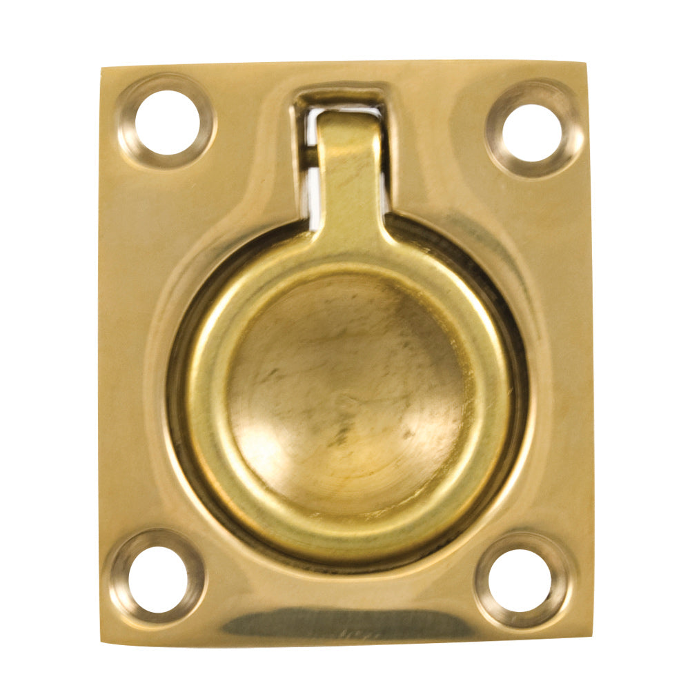 Whitecap Flush Pull Ring - Polished Brass - 1-1/2" x 1-3/4" S-3360BC — Quality Boat Parts