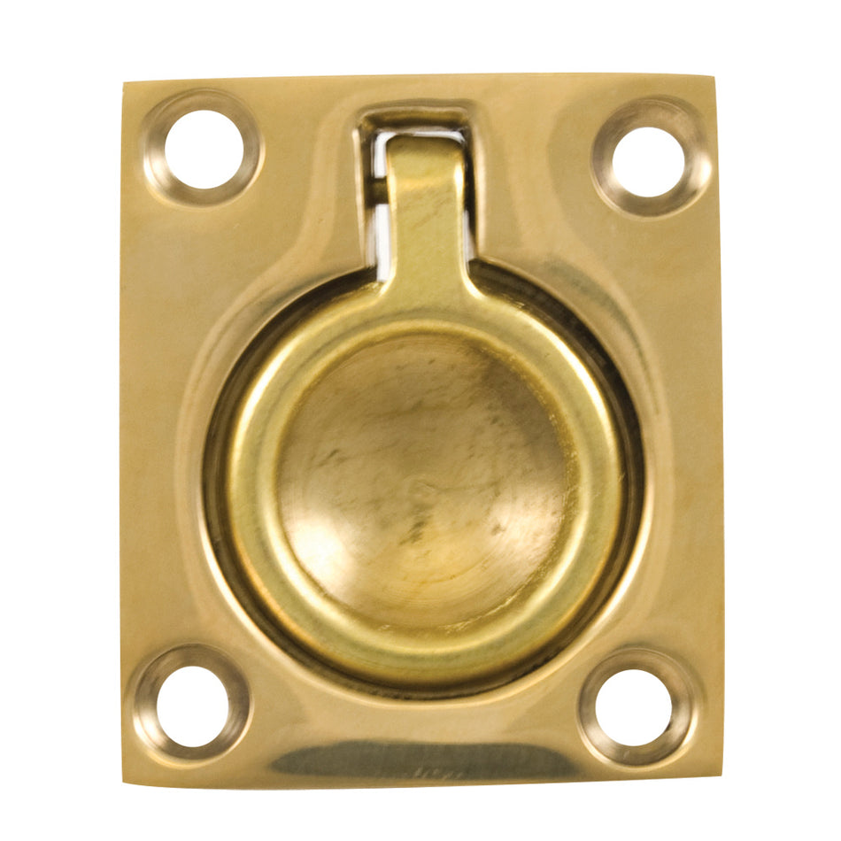 Whitecap Flush Pull Ring - Polished Brass - 1-1/2" x 1-3/4" S-3360BC — Quality Boat Parts