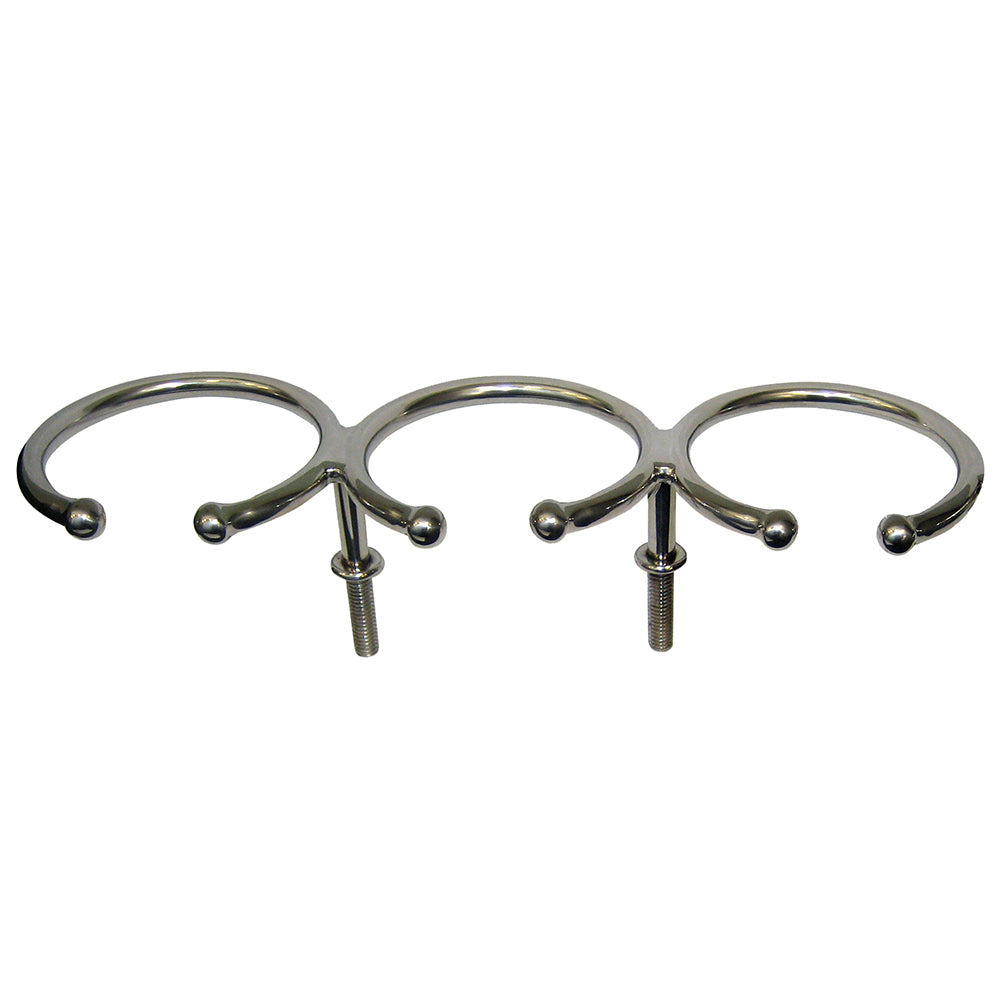 Whitecap Top Mount Ring SS Cup Holder - 3-Drink - Stud Mount S-3514 — Quality Boat Parts