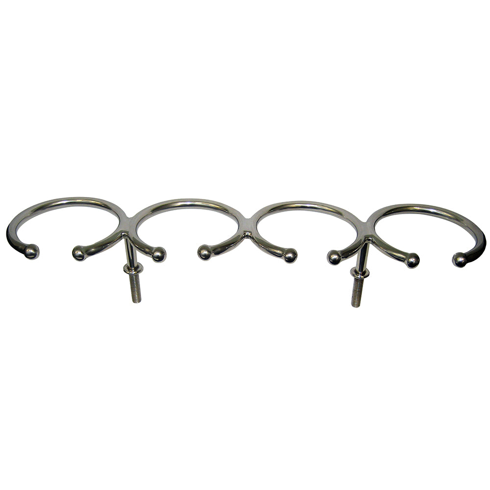 Whitecap Top Mount Ring SS Cup Holder - 4-Drink - Stud Mount S-3515 — Quality Boat Parts