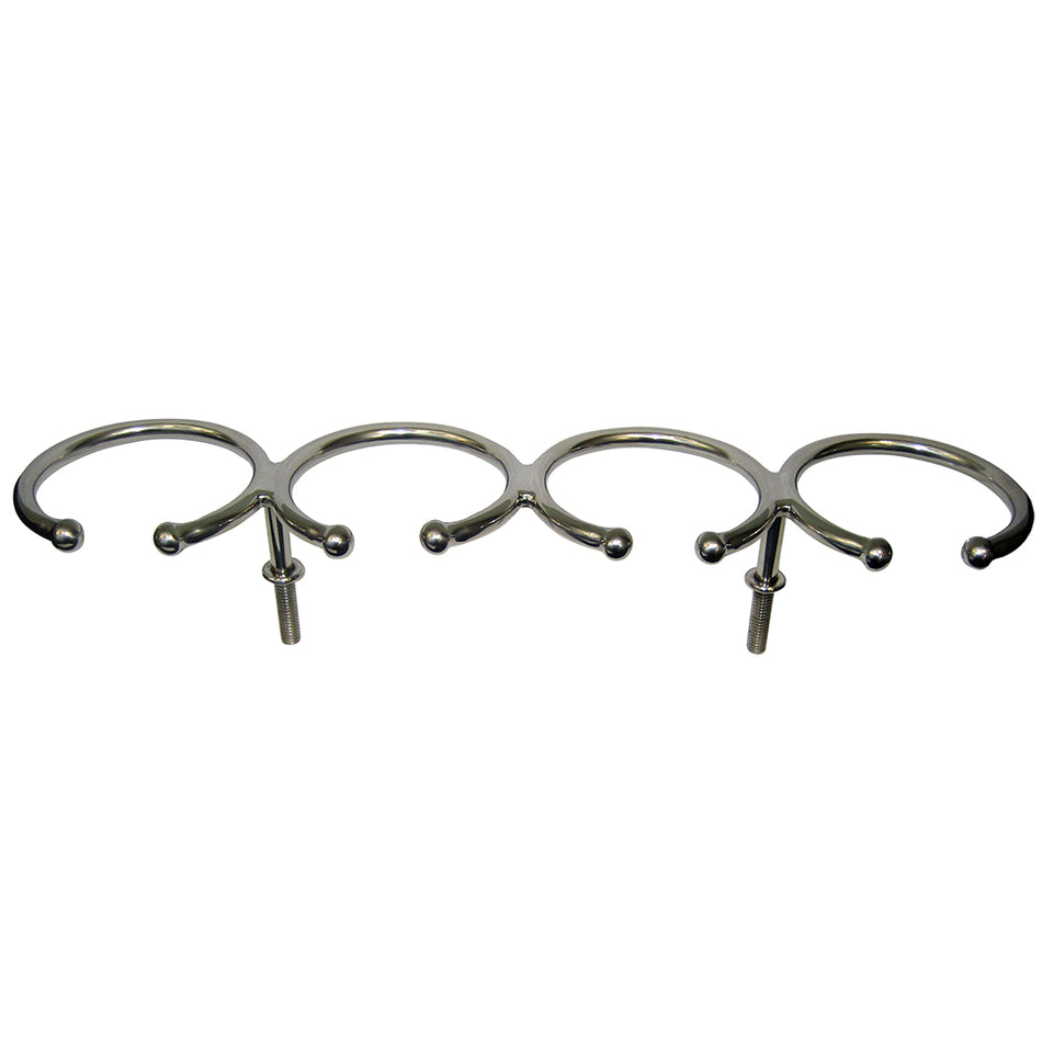 Whitecap Top Mount Ring SS Cup Holder - 4-Drink - Stud Mount S-3515 — Quality Boat Parts