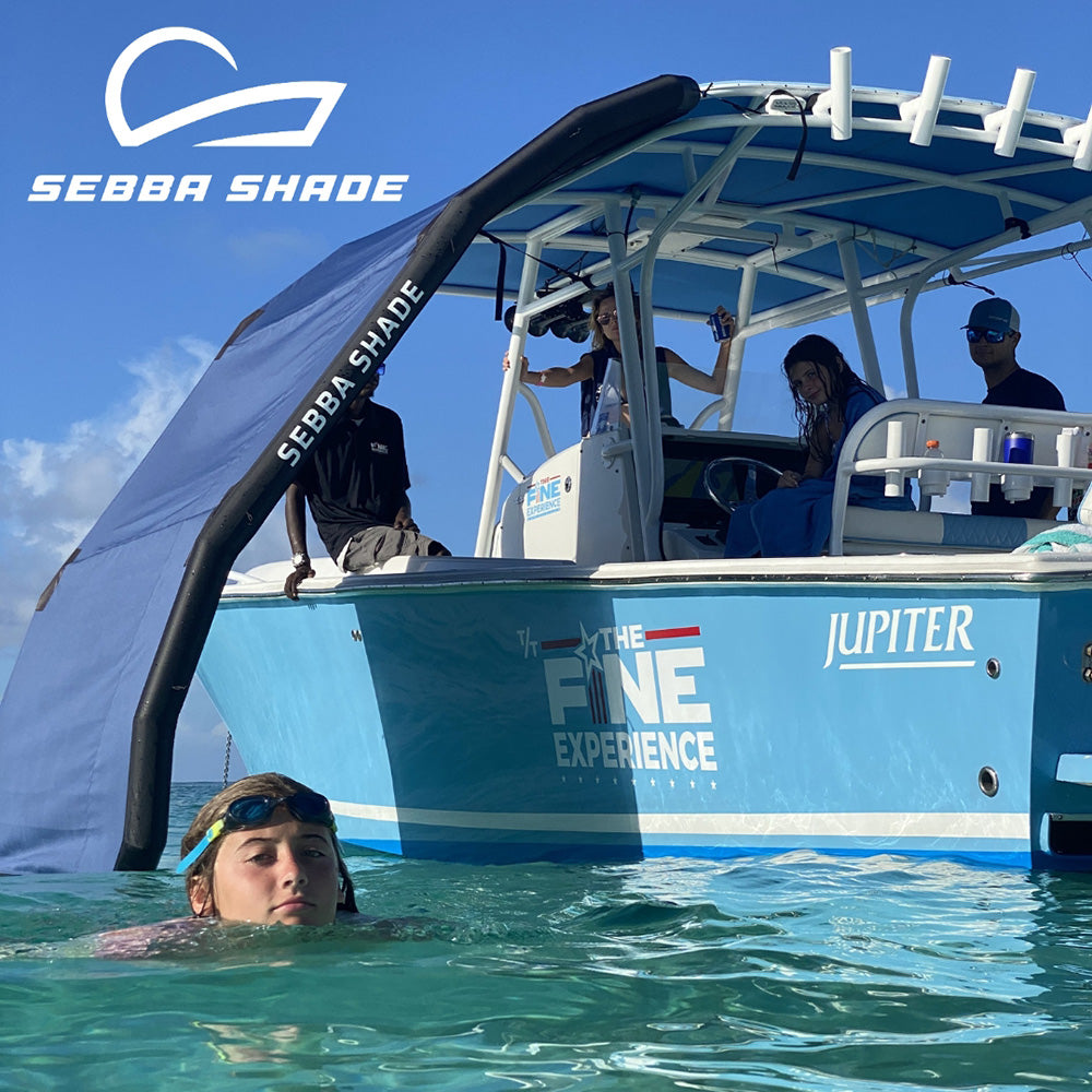 Sebba Shade 8 x 12 ft. Blue Sun Shade f/Boats 26'+ SS8X12BLU — Quality Boat Parts