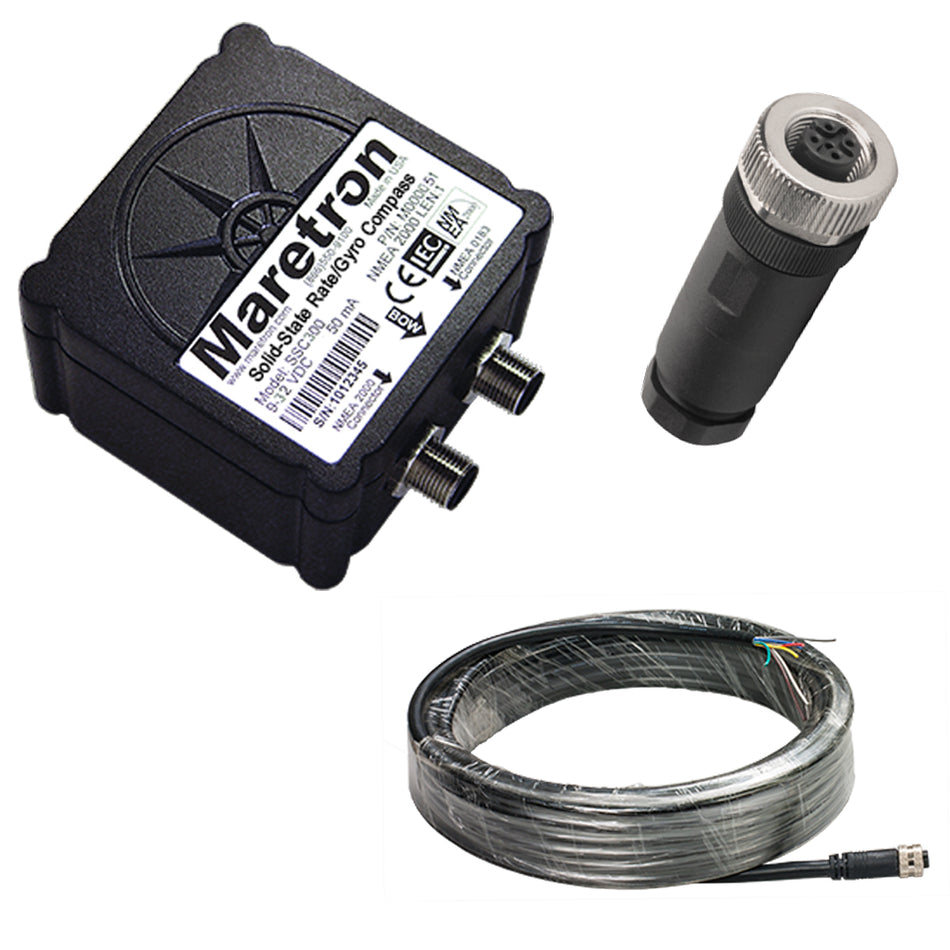 Maretron Solid-State Rate/Gyro Compass w/10m Cable & Connector SSC300-01-KIT — Quality Boat Parts