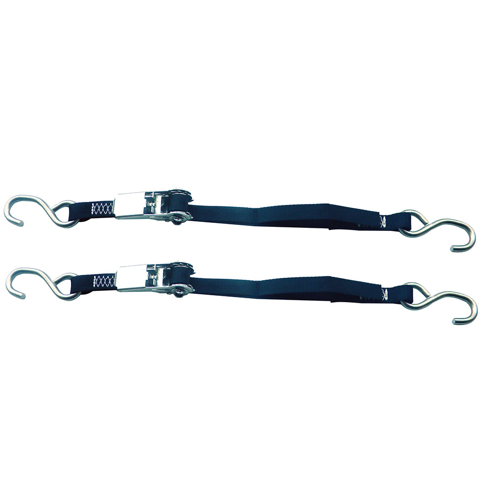 Rod Saver Stainless Steel Ratchet Tie-Down - 1" x 4' - Pair SSRTD4 — Quality Boat Parts