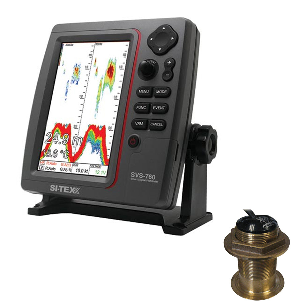 SI-TEX SVS-760 Dual Frequency Sounder 600W Kit w/Bronze 20 Degree Transducer SVS-760B60-20 — Quality Boat Parts