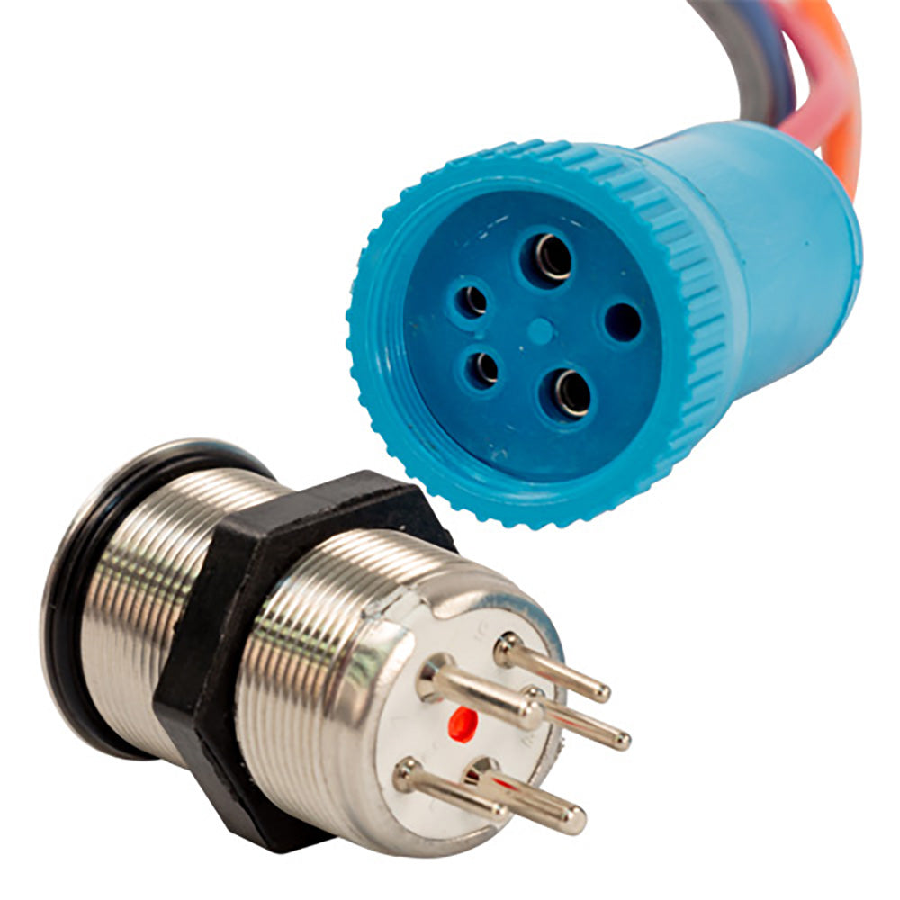 Bluewater 22mm Push Button Switch - Off/(On) Momentary Contact - Blue/Red LED - 4' Lead 9059-2113-4 — Quality Boat Parts
