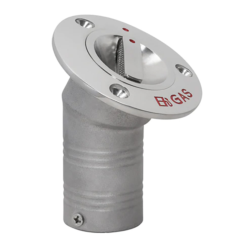 Whitecap Gas Deck Fill w/Vent - 30 Degree Angle - Fits 1-1/2" Hose 6123AEPAWV — Quality Boat Parts