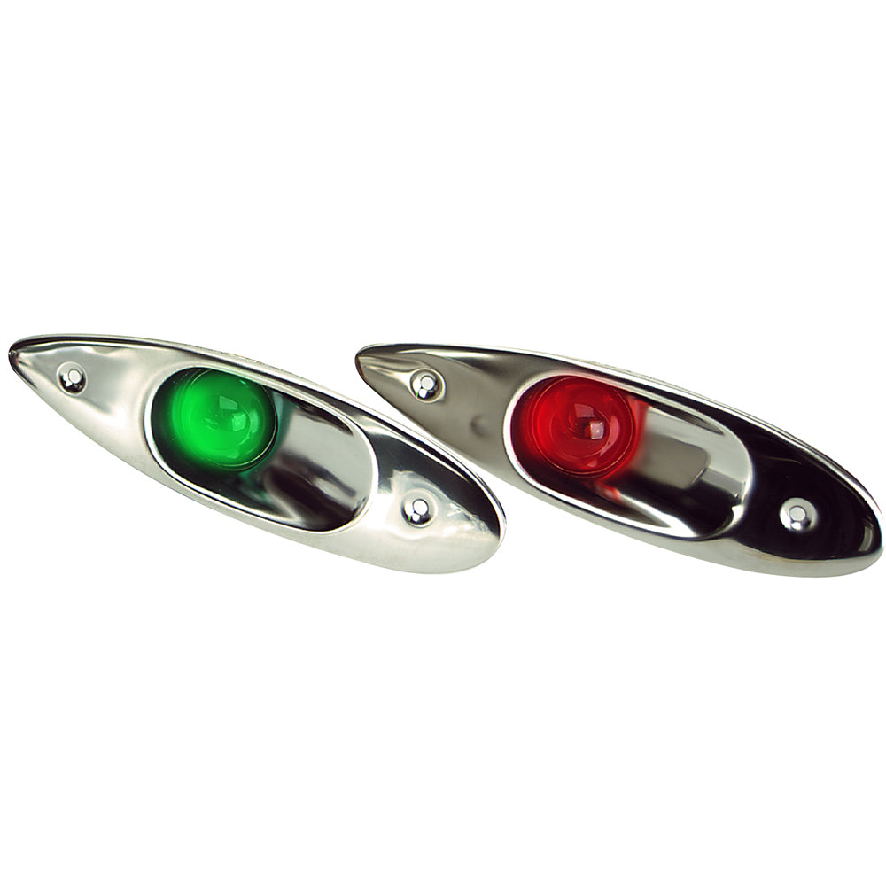 Whitecap Flush Mount LED Sidelights - 304 Stainless Steel - Pair S-0918LED — Quality Boat Parts