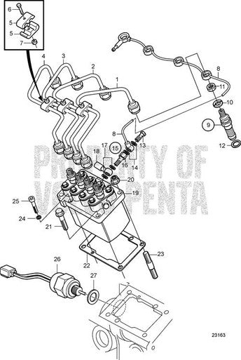 Volvo Penta Leak-Off Pipe (V2) - Volvo Penta (3809334) — Quality Boat Parts