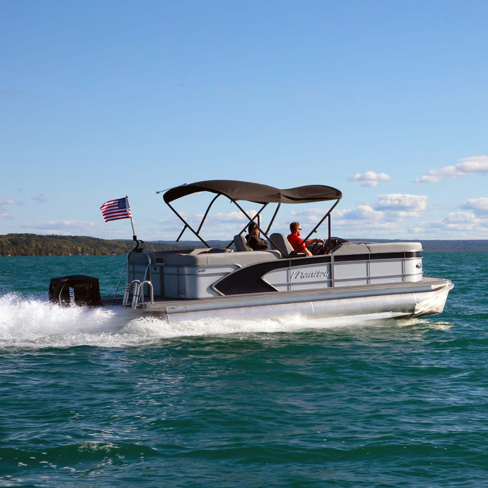 SureShade Power Bimini - Black Anodized Frame - Navy Fabric 2020000308 — Quality Boat Parts